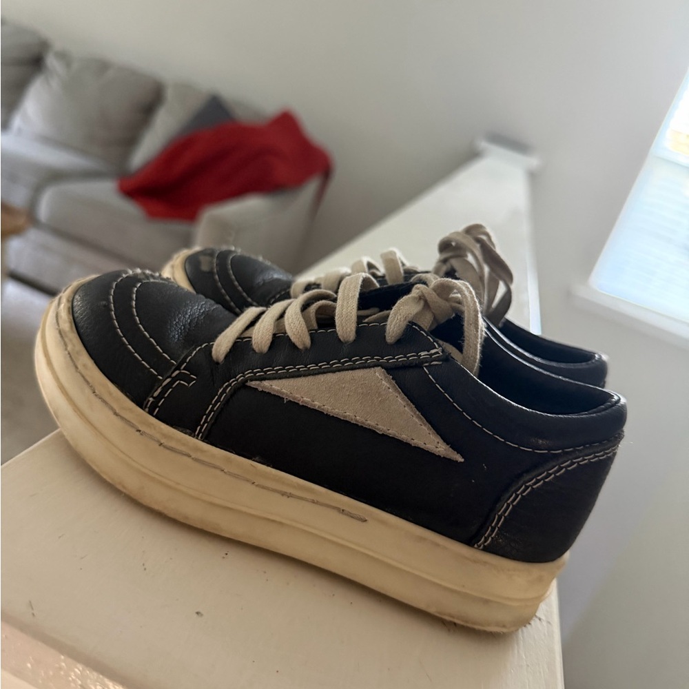 Rick Owens Black and Cream Kids Sneakers